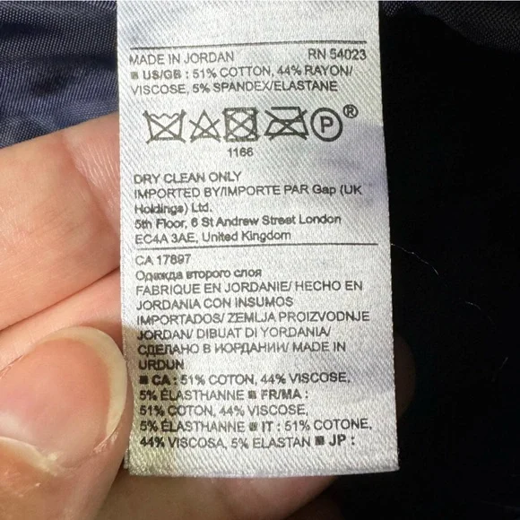 Banana Republic pants women 2 cotton blend slim ankle pin striped pants blue - Picture 9 of 13